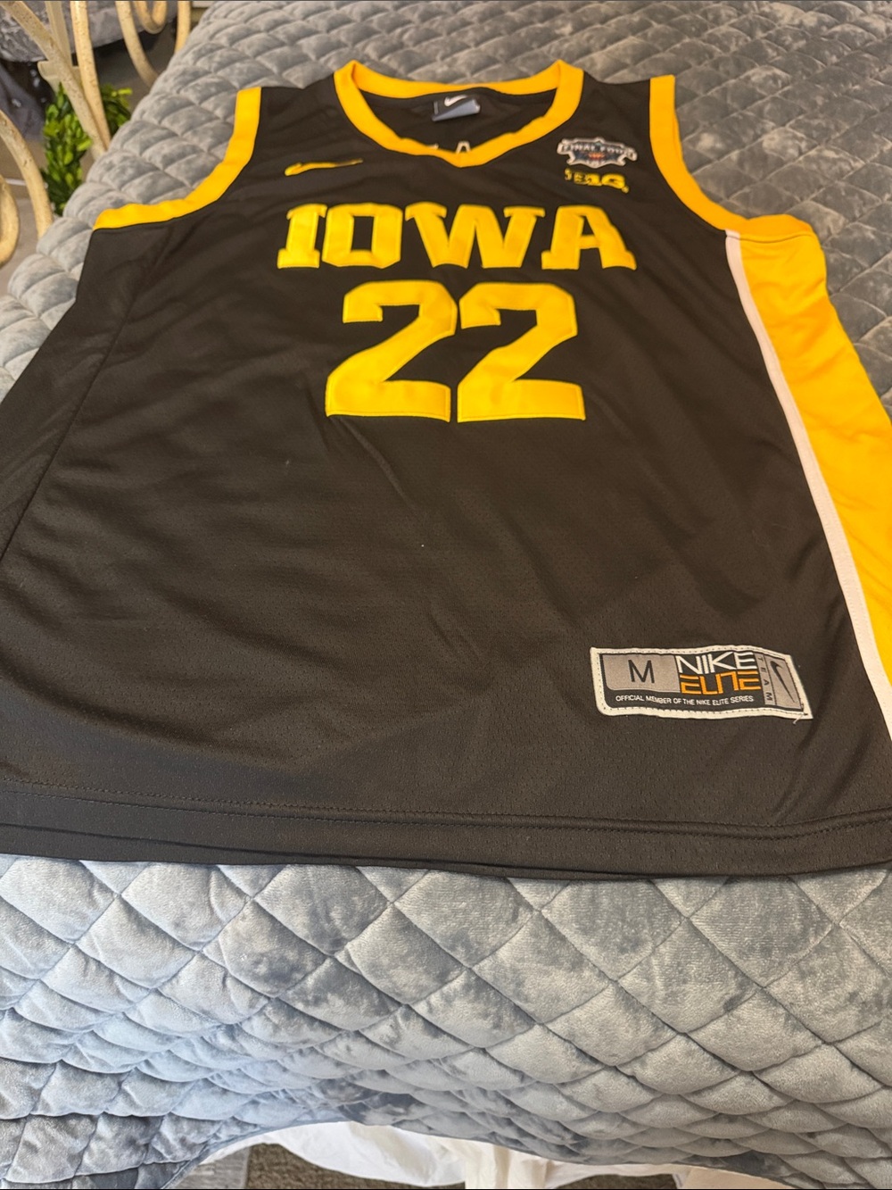 Nike Black and Yellow Iowa Clark #22 Basketball Jersey final four!